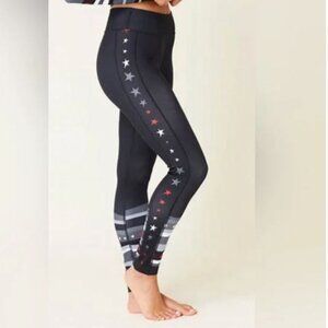 Krimson Klover Dream On Legging Women’s Size L NWT Black Stars Stripes